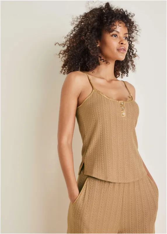 Brunch Knit Tank Top - Camel sold by VENUS