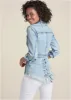 Lace-Up Back Denim Top - Denim Multi sold by VENUS