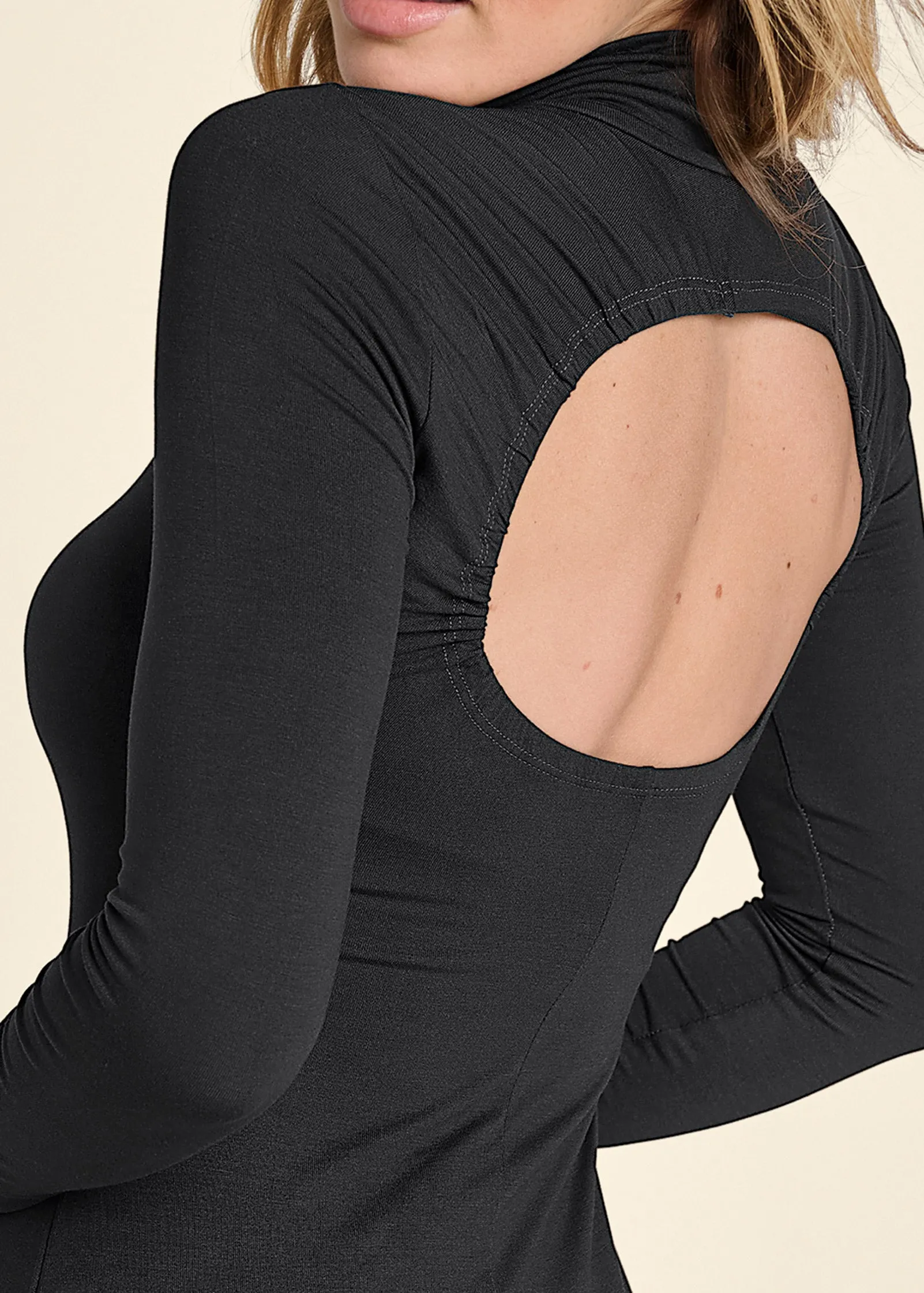 Back Cut-Out Casual Top - Black sold by VENUS product image thumbnail 4