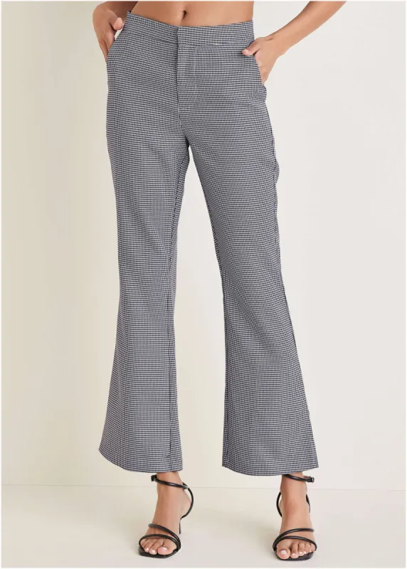 Side slit kick flare pants  - Black Combo sold by VENUS