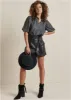 Puff Sleeve Button Down Top - Dark Grey sold by VENUS