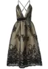 Velvet Floral Midi Dress - Black & Nude sold by VENUS