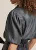 Puff Sleeve Button Down Top - Dark Grey sold by VENUS