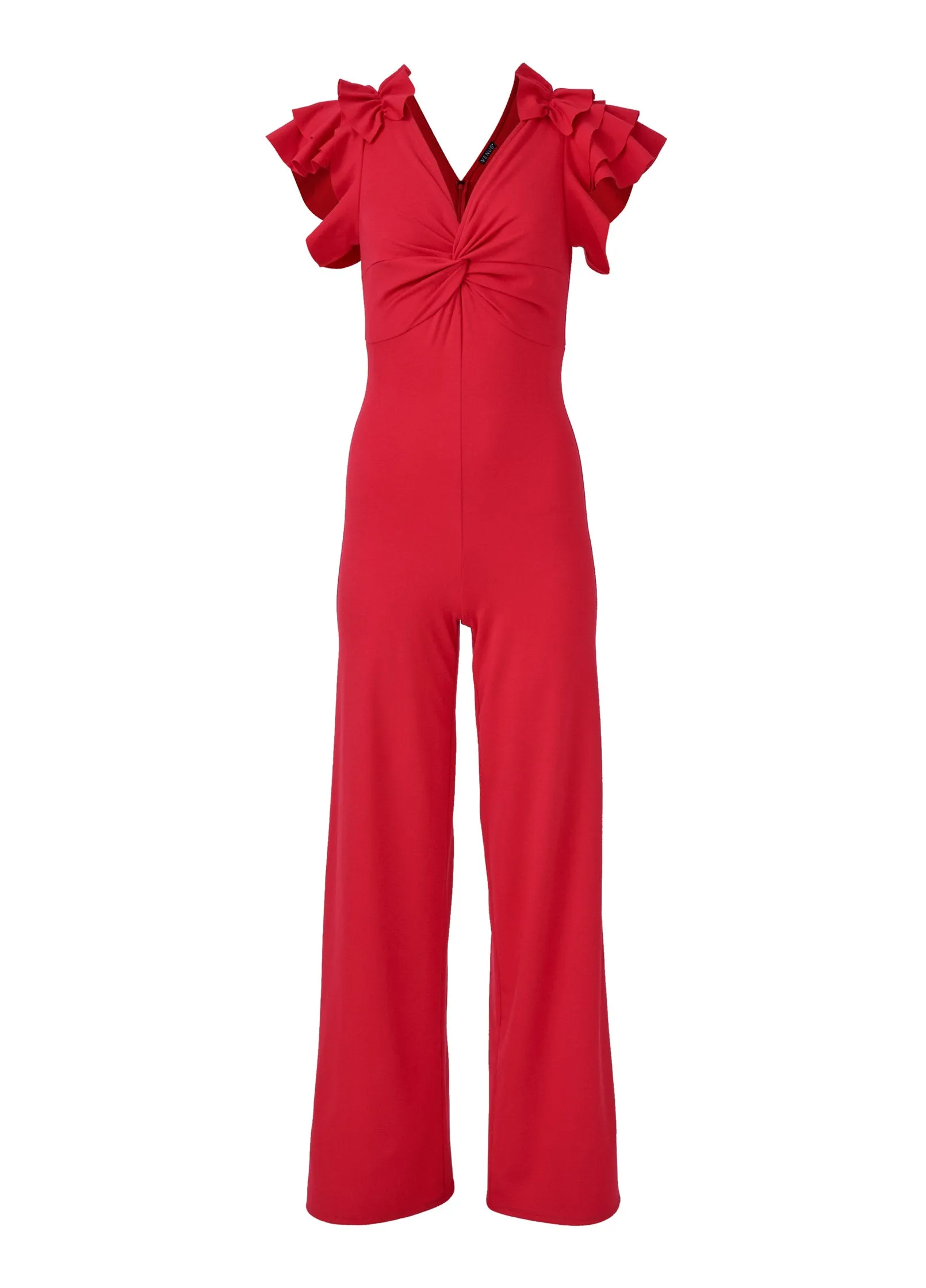Ruffle Sleeve Jumpsuit - Red sold by VENUS product image thumbnail 5