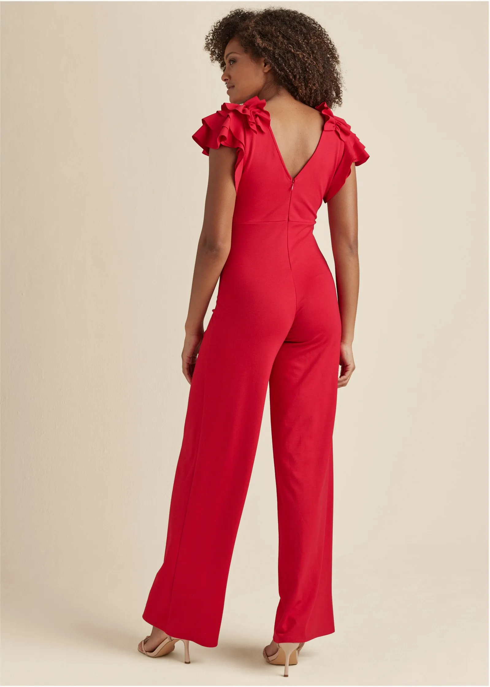 Ruffle Sleeve Jumpsuit - Red sold by VENUS product image thumbnail 2