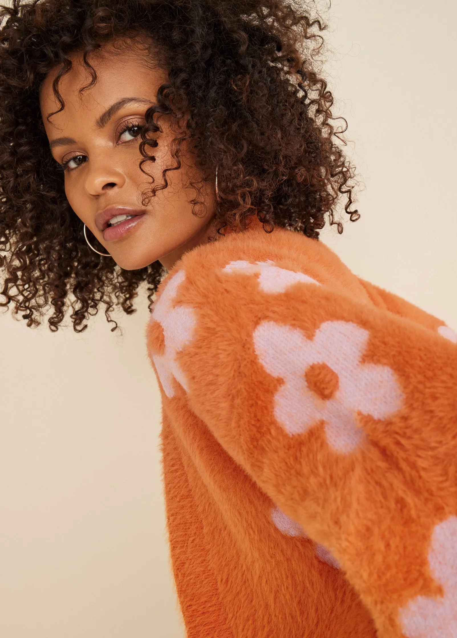 Daisy Eyelash Cardigan - Neon Orange sold by VENUS product image thumbnail 5