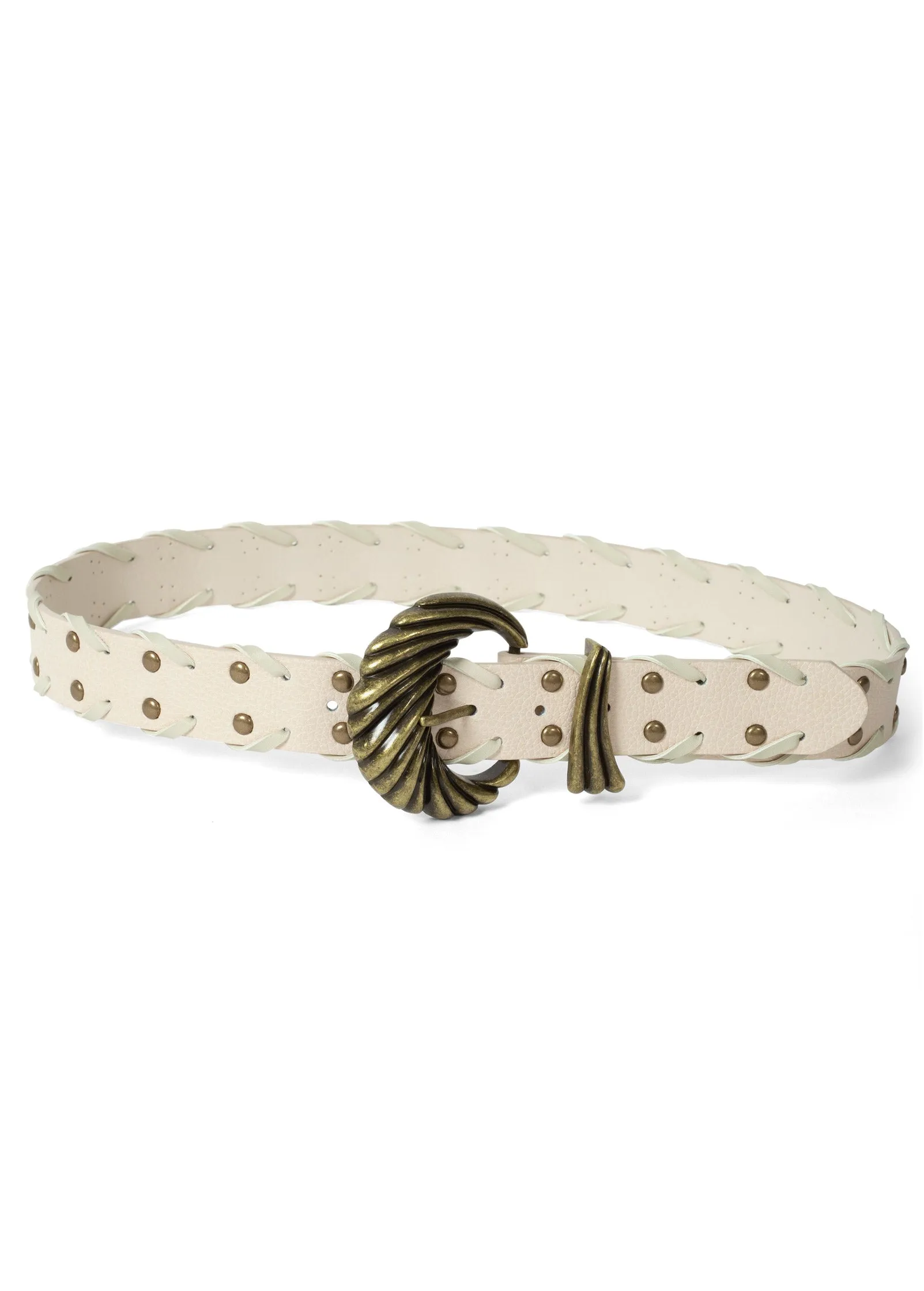 Aurora Studded Woven Belt - Natural Multi sold by VENUS