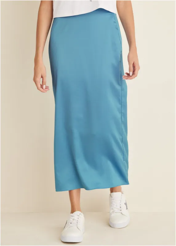 Midi Slip Skirt - Blue sold by VENUS