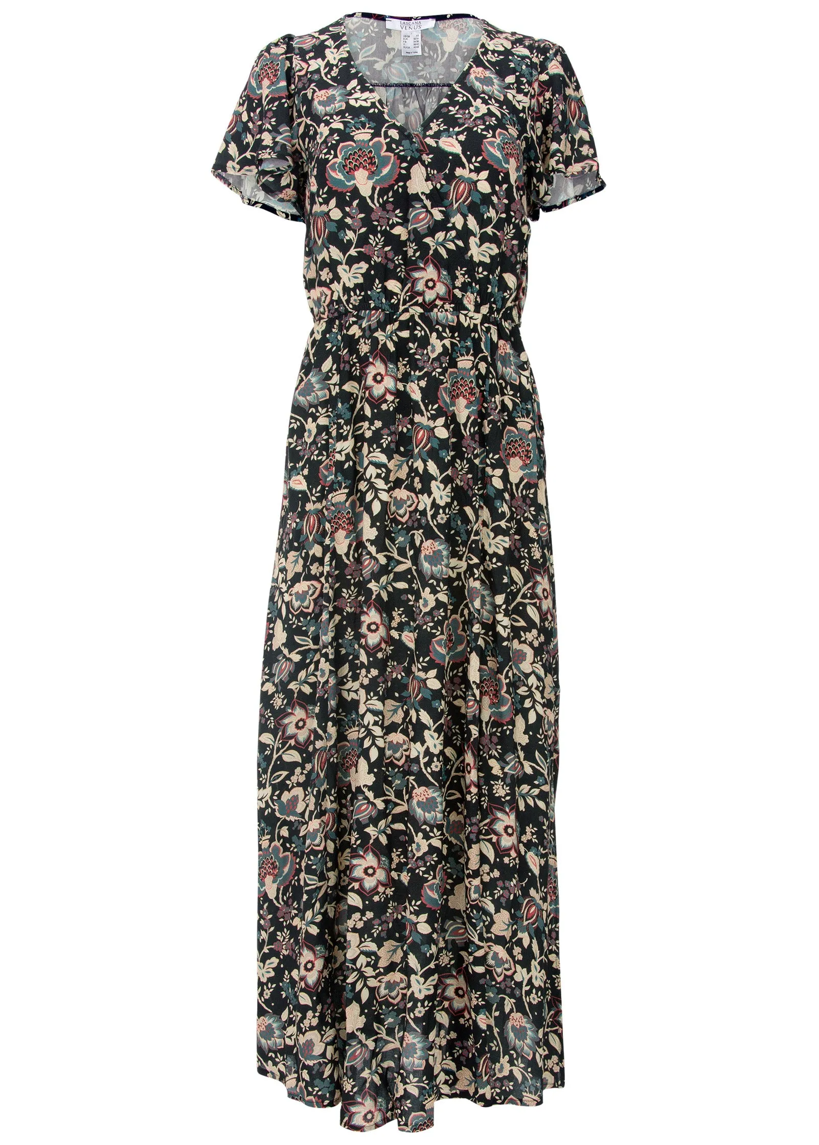 Abstract Print Maxi Dress - Black Floral sold by VENUS product image thumbnail 4