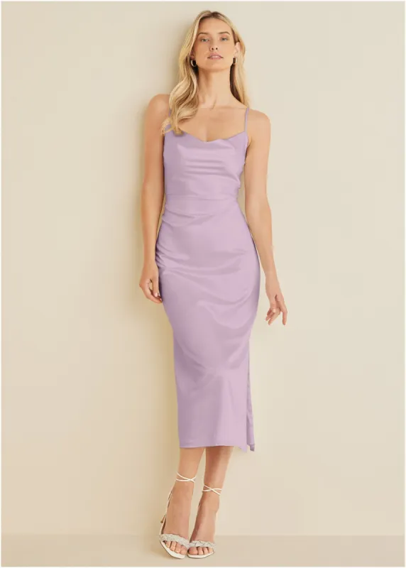 Cowl Neck Slip Dress - Lilac sold by VENUS