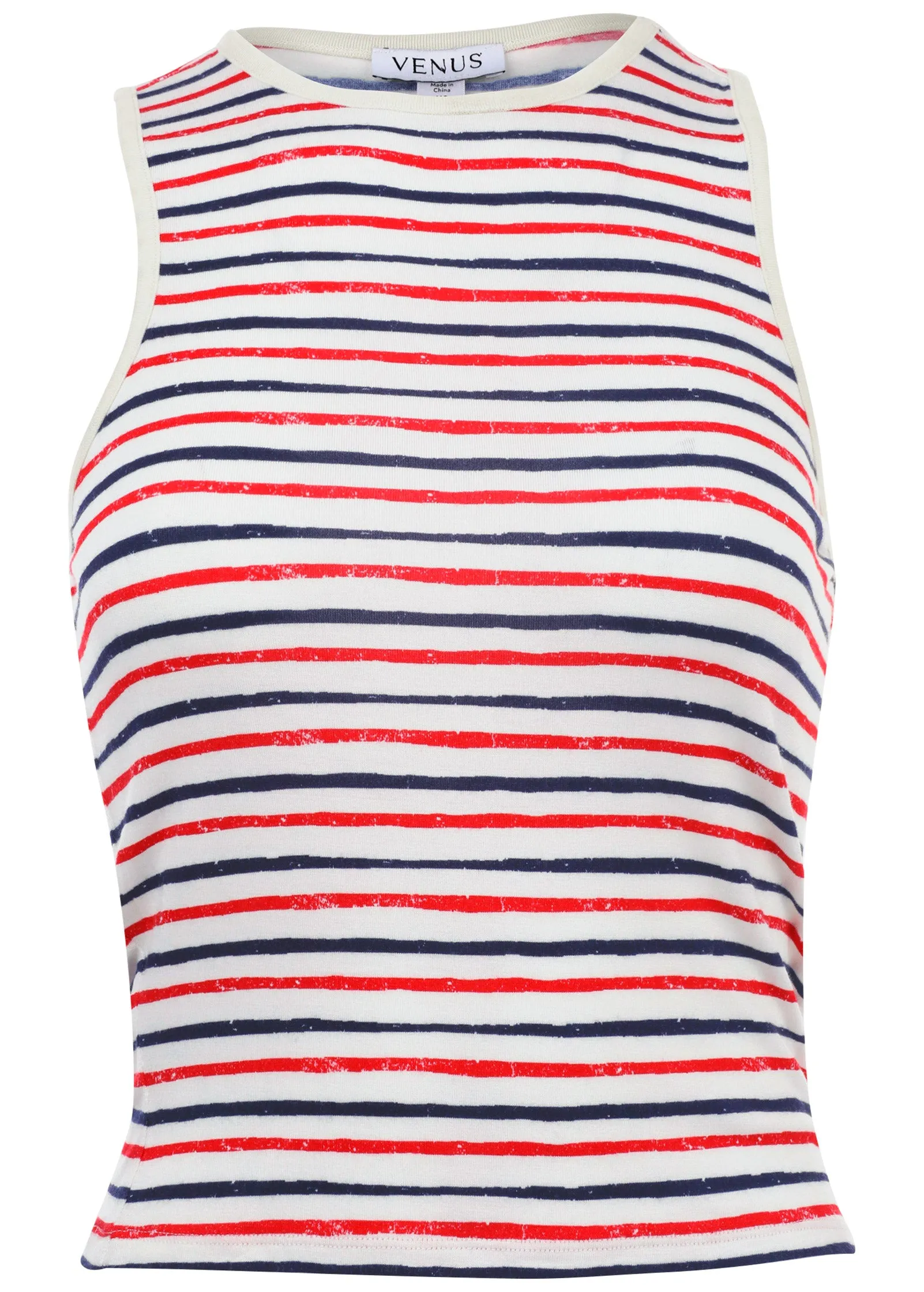 Racerback Striped Tank - Tricolor Boardwalk Stripe sold by VENUS product image thumbnail 3