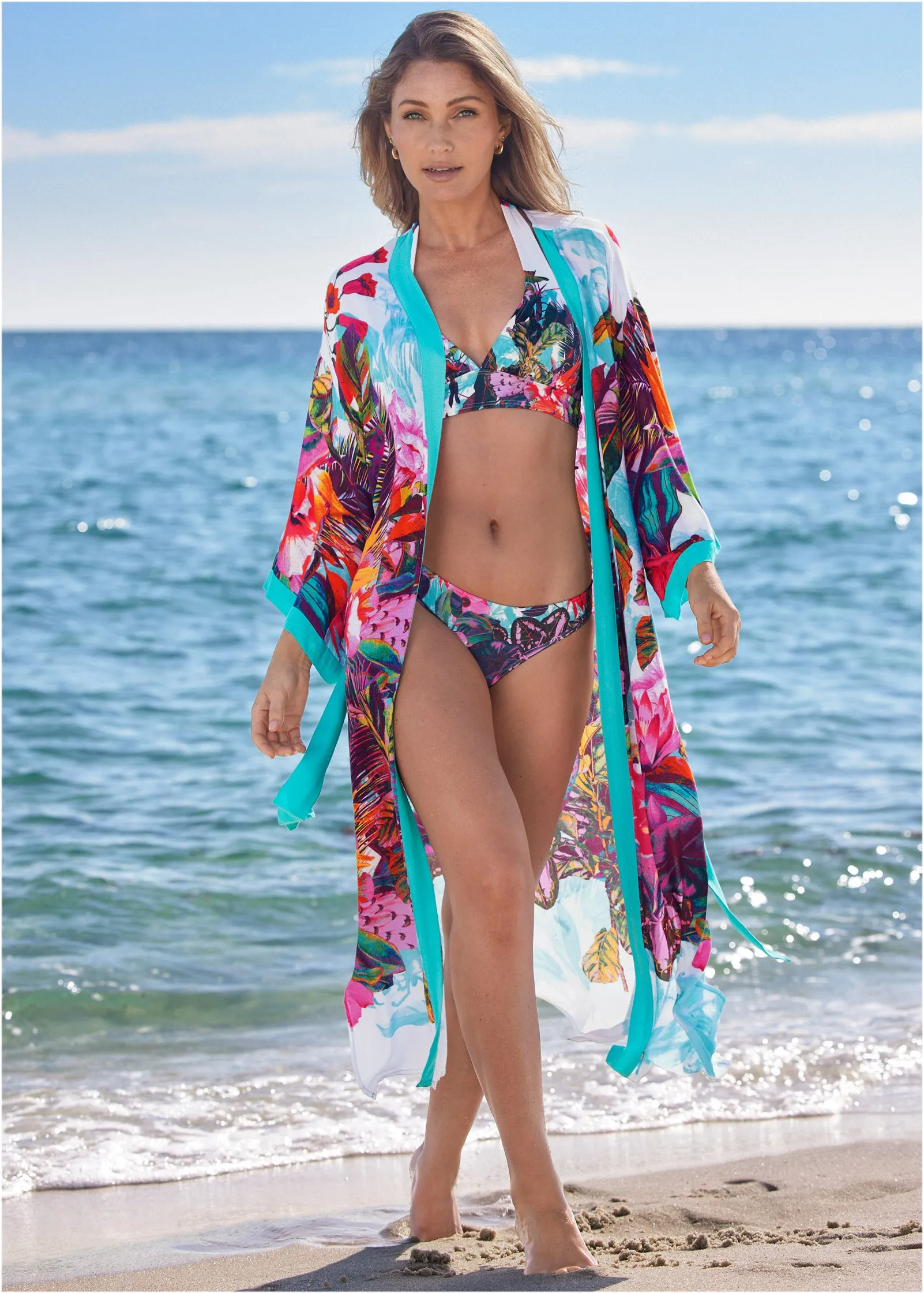 Midi Kimono Cover-Up - Tropical Seas sold by VENUS product image thumbnail 5