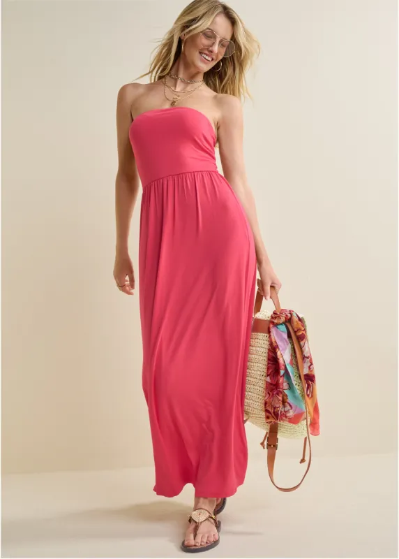 Convertible Maxi Dress - Red made by VENUS