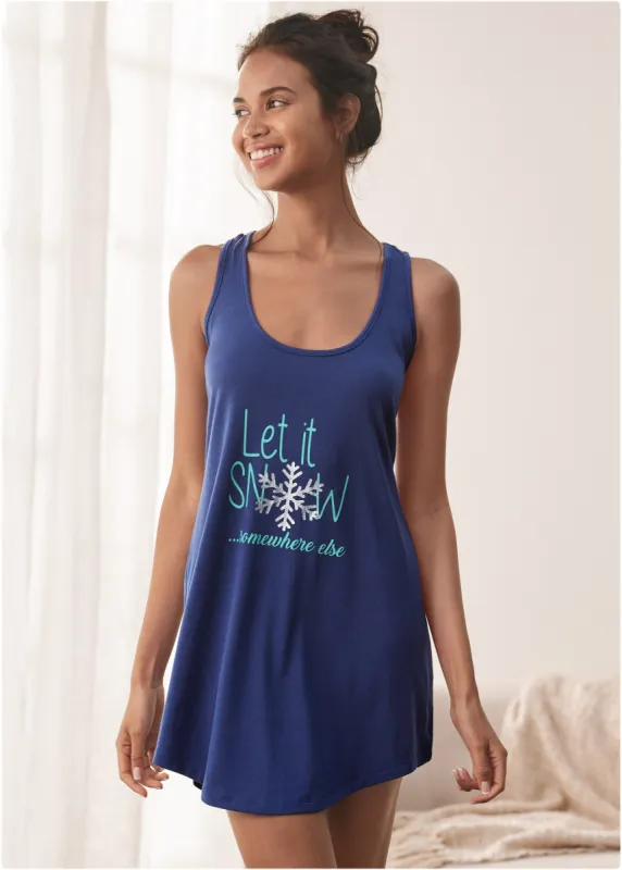 Lace Back Nightgown - Let It Snow sold by VENUS