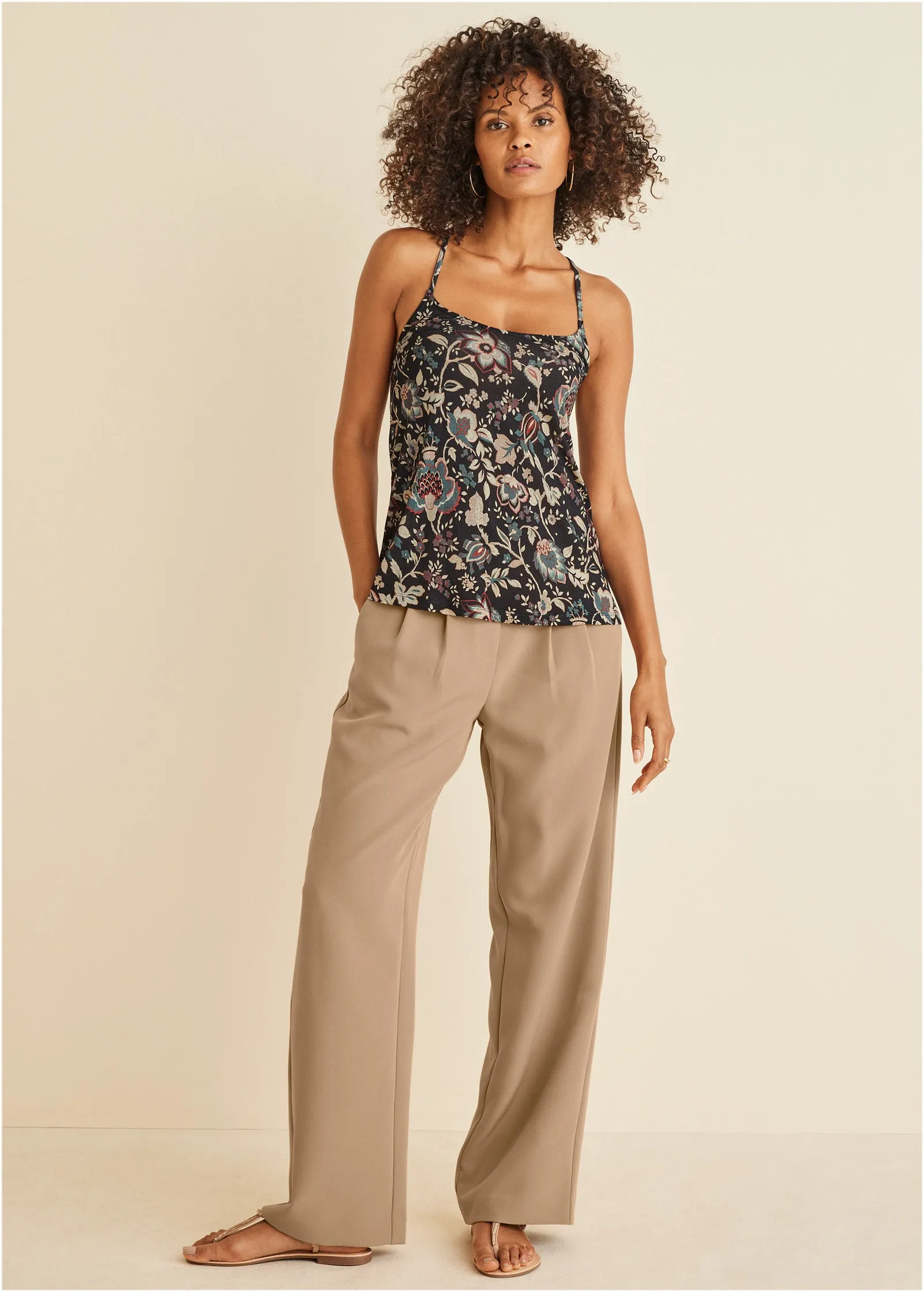 Back Detail Printed Tank - Black Floral sold by VENUS product image thumbnail 2