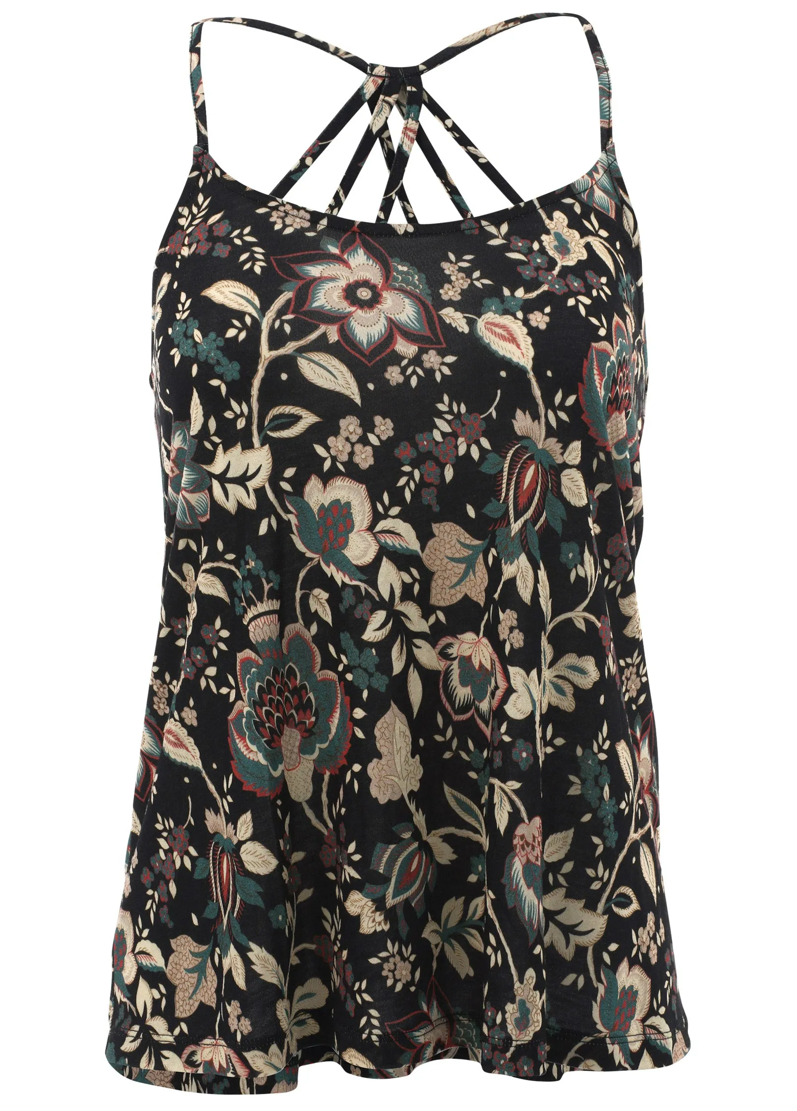 Back Detail Printed Tank - Black Floral sold by VENUS product image thumbnail 3