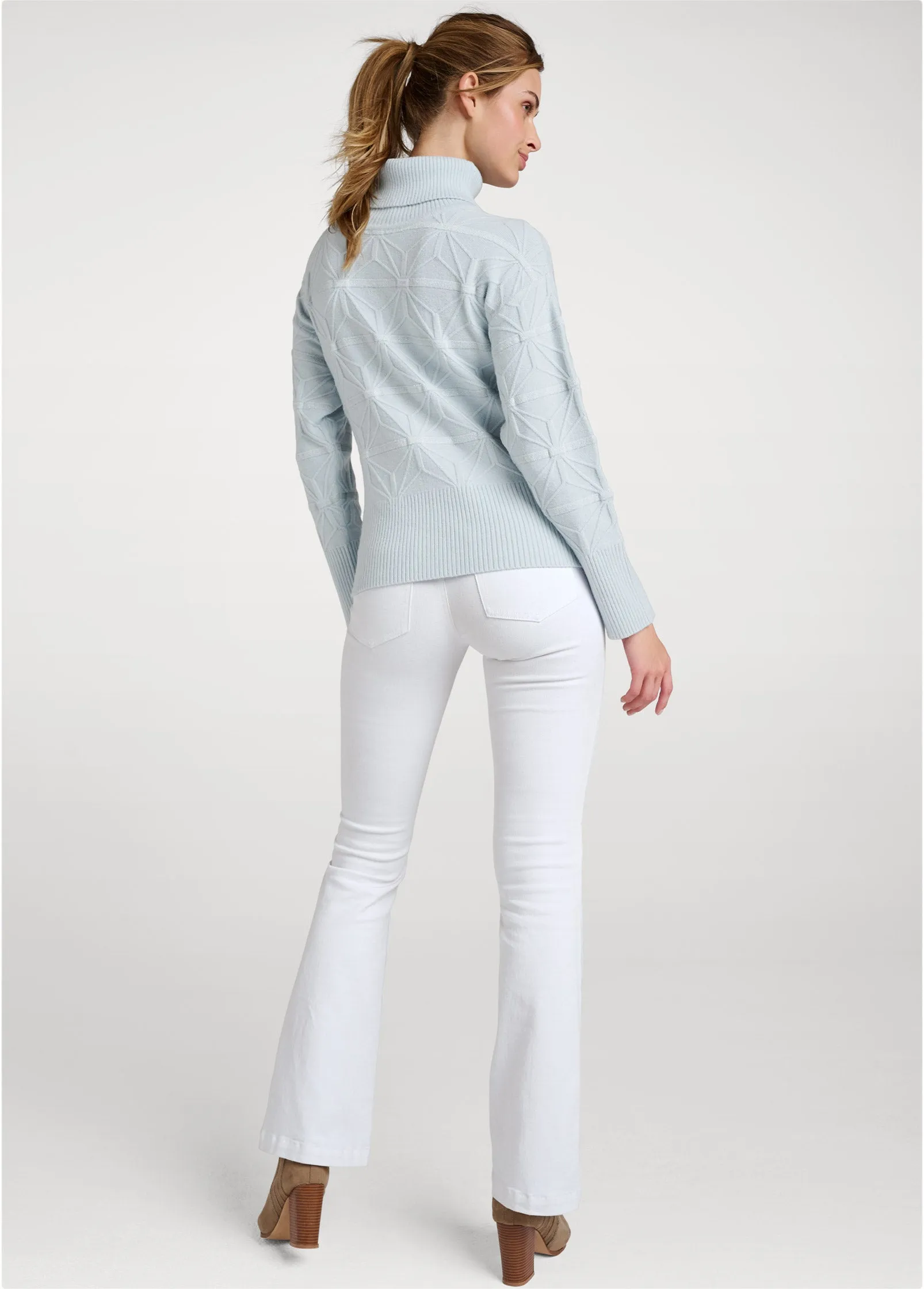 Diamond Cable Turtle Neck Sweater - Light Blue sold by VENUS product image thumbnail 3