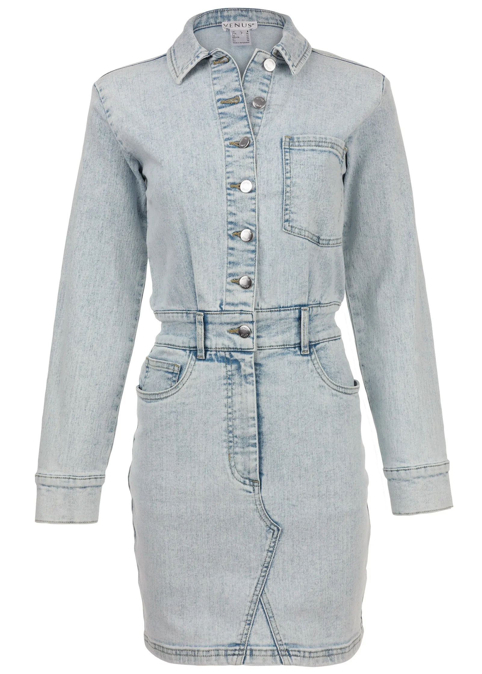 Denim Shirt Dress - Light Wash sold by VENUS product image thumbnail 4