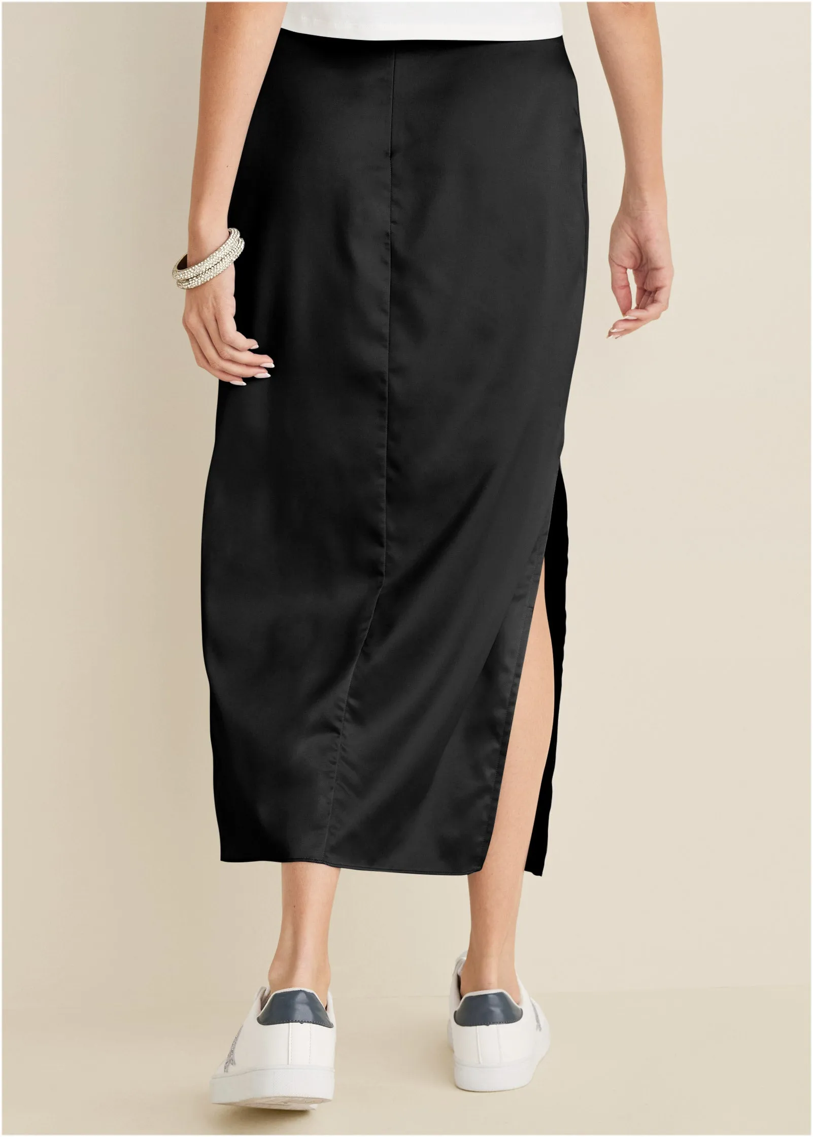 Midi Slip Skirt - Black sold by VENUS product image thumbnail 2