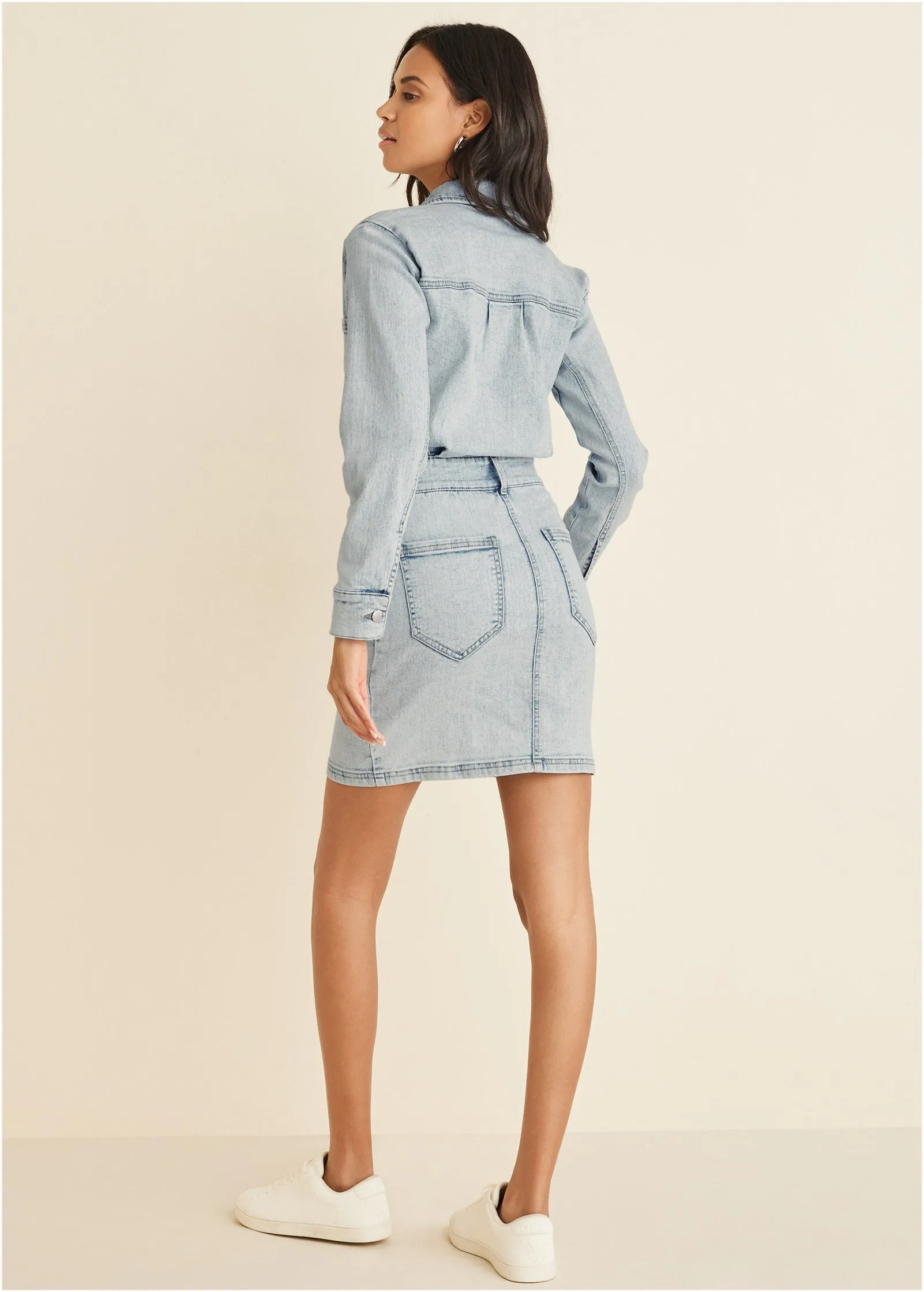 Denim Shirt Dress - Light Wash sold by VENUS product image thumbnail 2