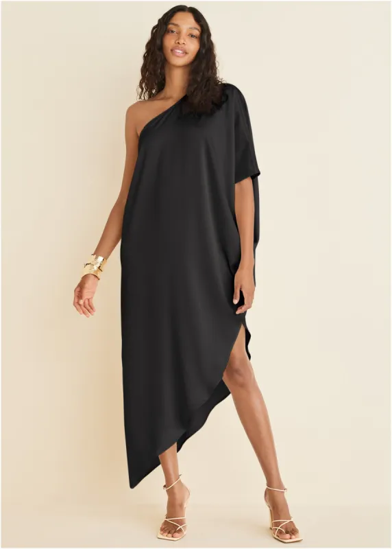 One-Shoulder Kaftan Dress - Black sold by VENUS