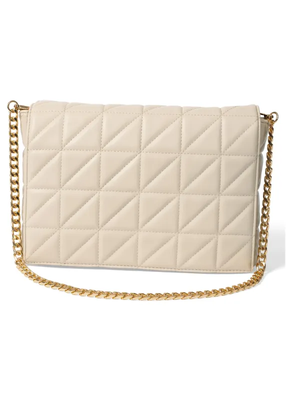 Quilted Chain Handbag - BEIGE GLOW sold by VENUS