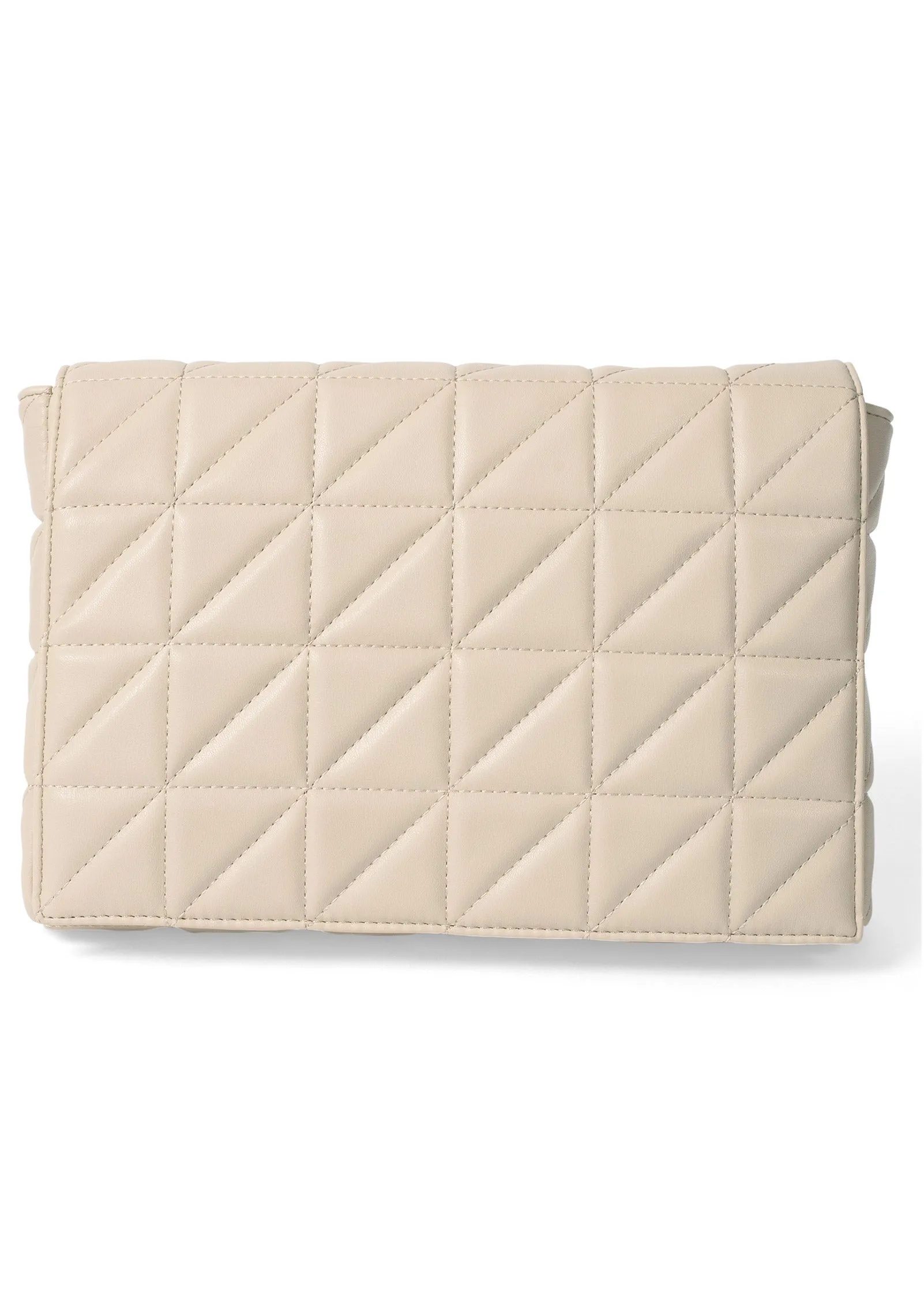 Quilted Chain Handbag - BEIGE GLOW sold by VENUS product image thumbnail 3