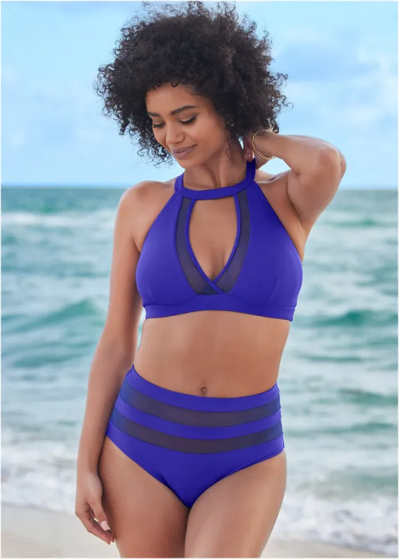 Mesh High-Waist Bottom - Cobalt Blue sold by VENUS