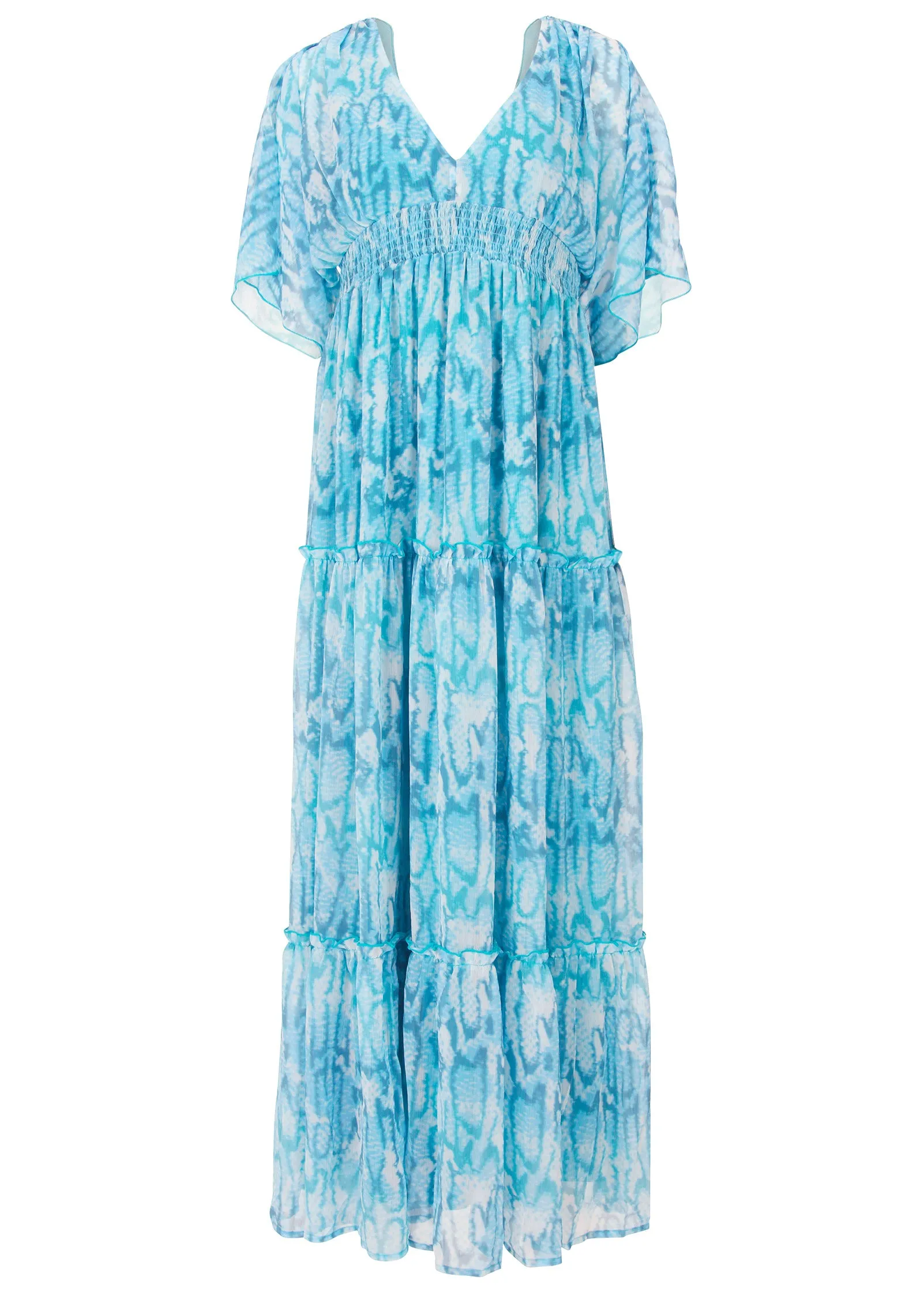 Flutter Sleeve Maxi Dress - Water Snake sold by VENUS product image thumbnail 3
