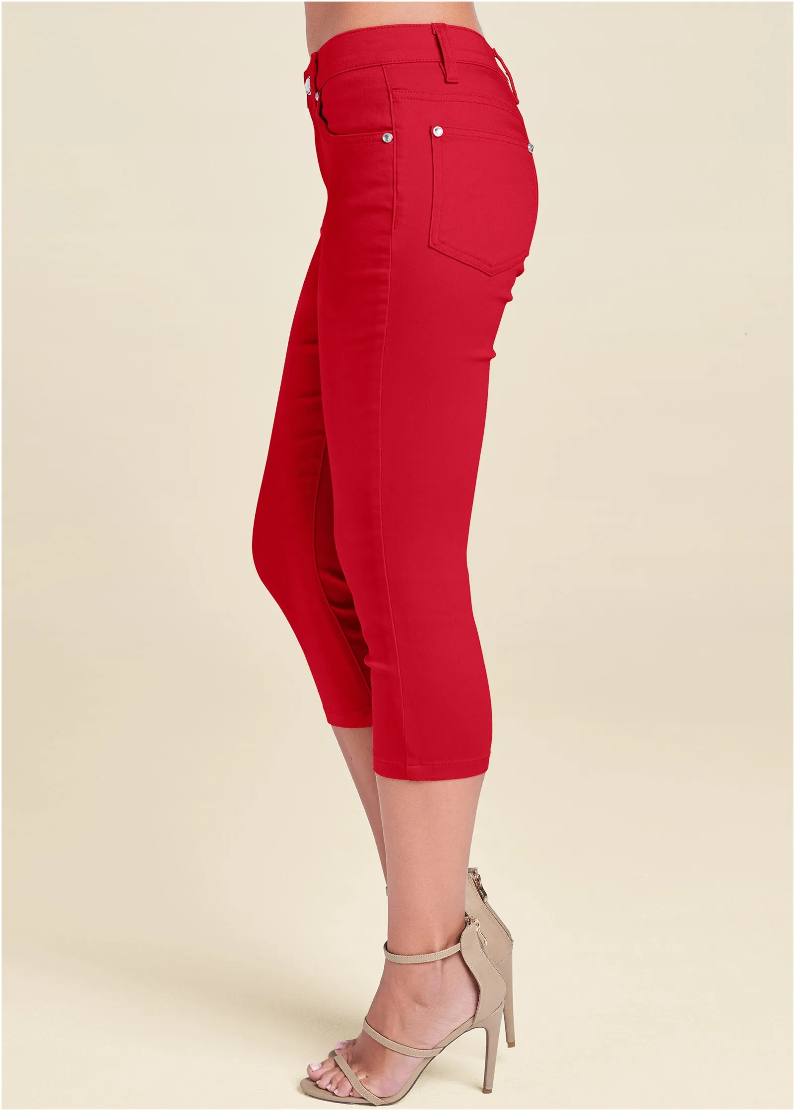 Cindy Capri Jeans - Red sold by VENUS product image thumbnail 3