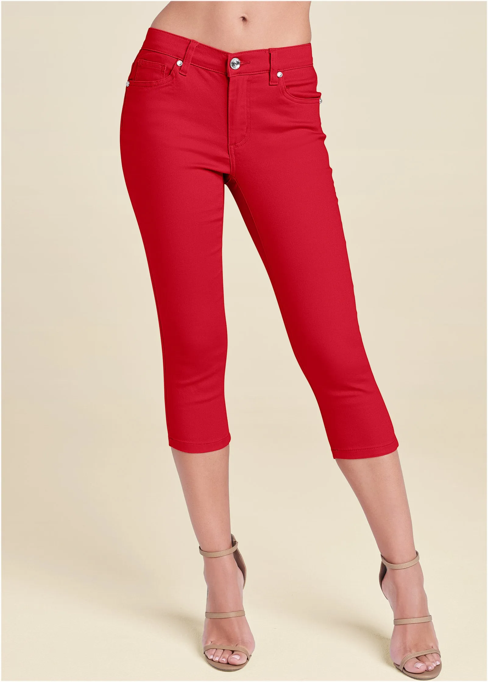 Cindy Capri Jeans - Red sold by VENUS