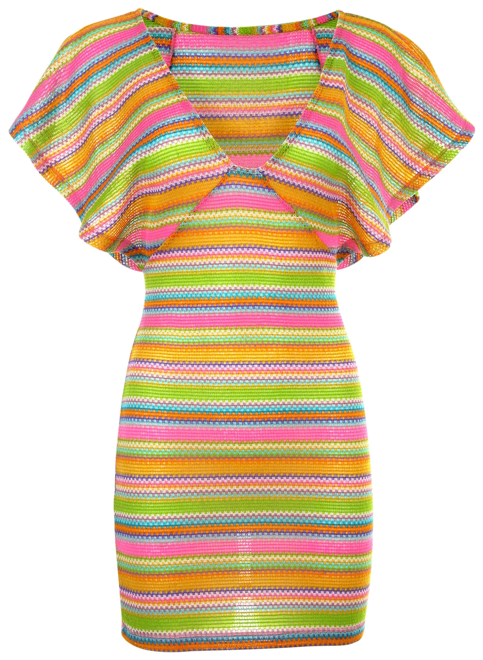 Crochet Mini Cover-Up Dress - Green Multi sold by VENUS product image thumbnail 4