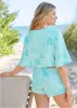 Short Sleeve Cover-Up - Aqua Reef & Pearl White sold by VENUS