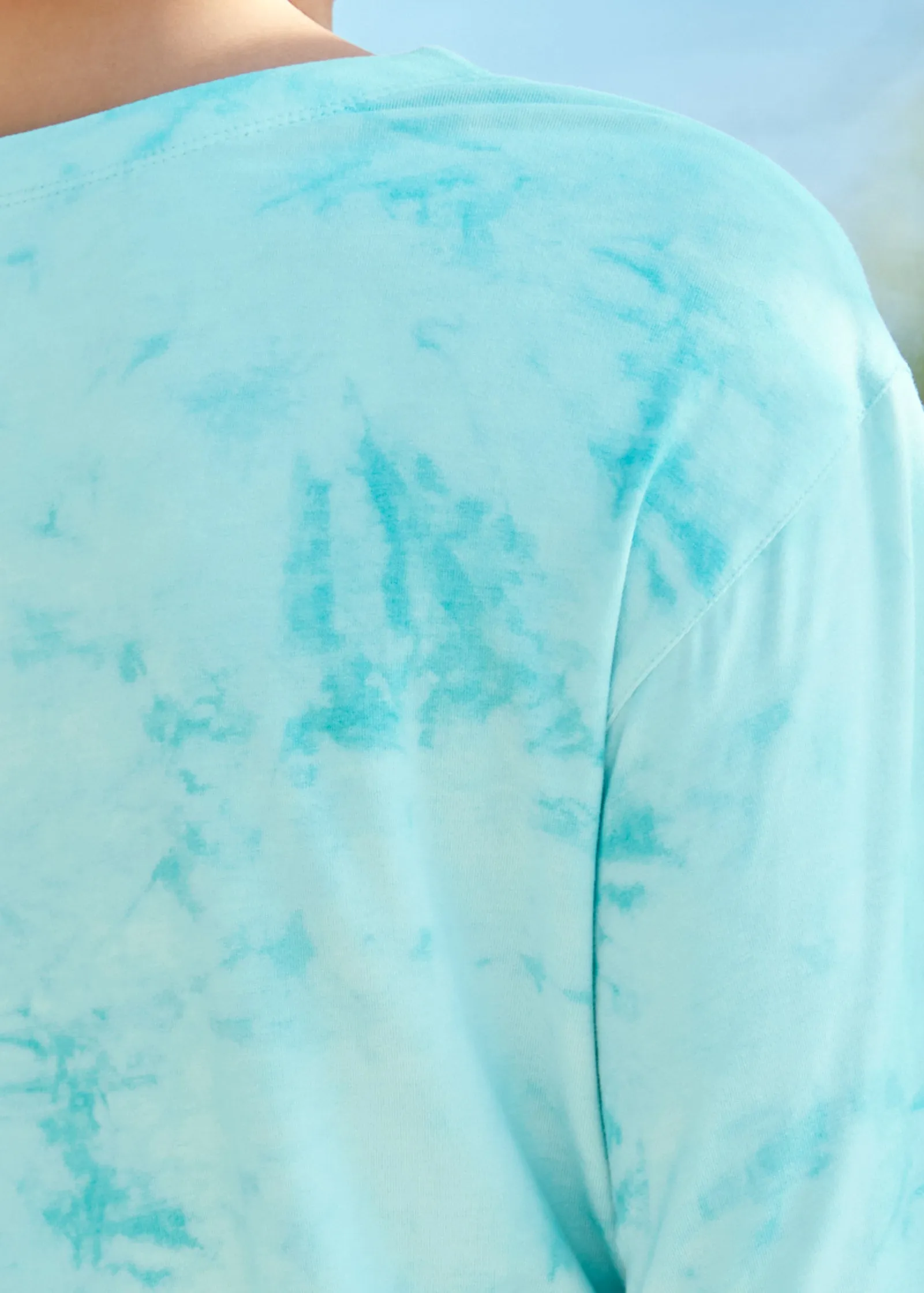 Short Sleeve Cover-Up - Aqua Reef & Pearl White sold by VENUS product image thumbnail 4