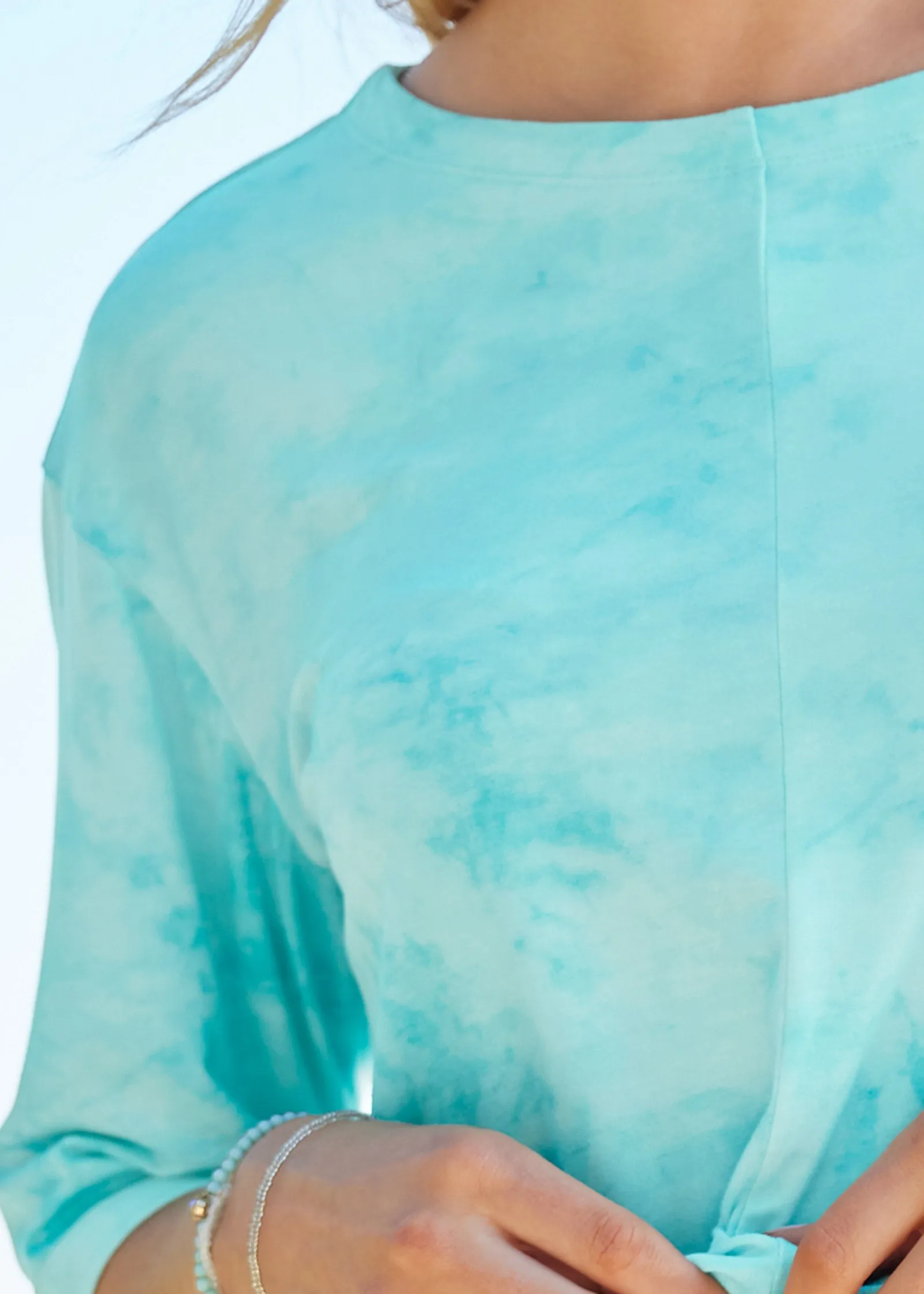 Short Sleeve Cover-Up - Aqua Reef & Pearl White sold by VENUS product image thumbnail 3