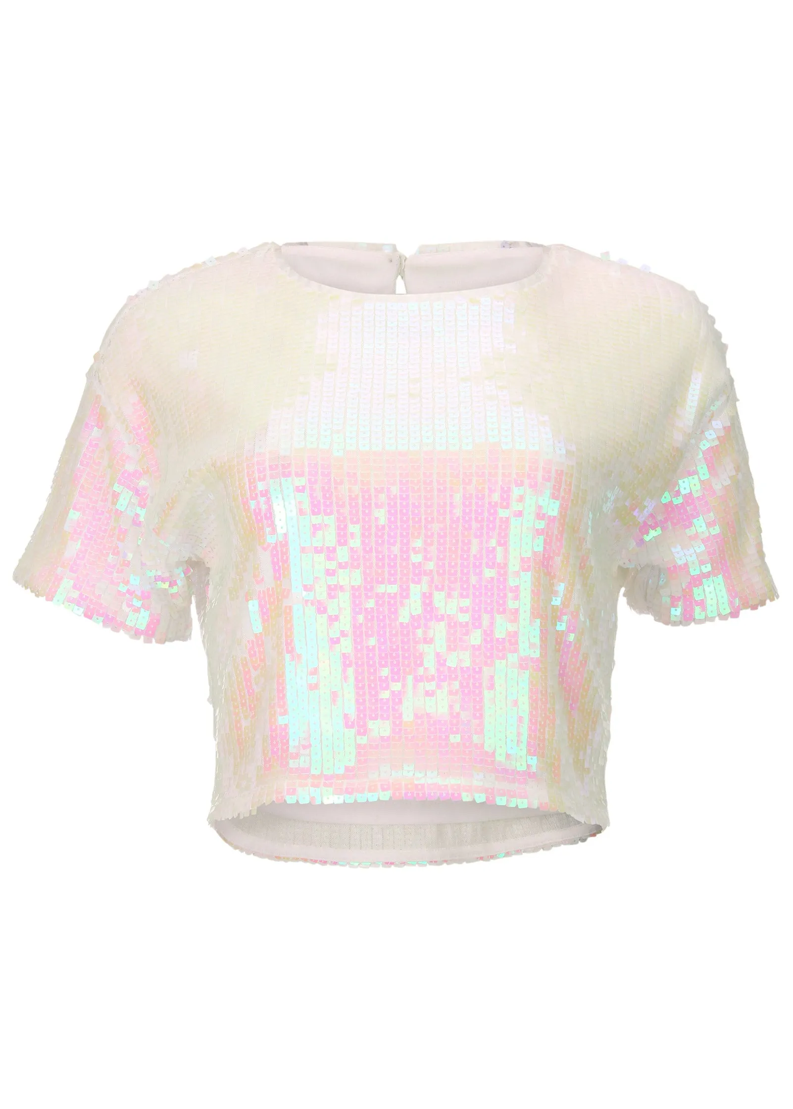 Stretch Sequin Top - Pearl White sold by VENUS product image thumbnail 3