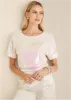 Stretch Sequin Top - Pearl White sold by VENUS
