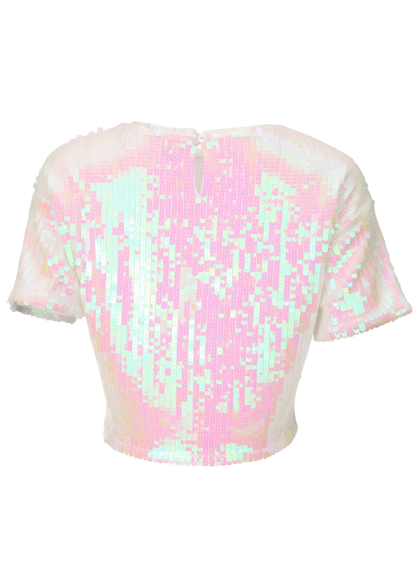 Stretch Sequin Top - Pearl White sold by VENUS product image thumbnail 4