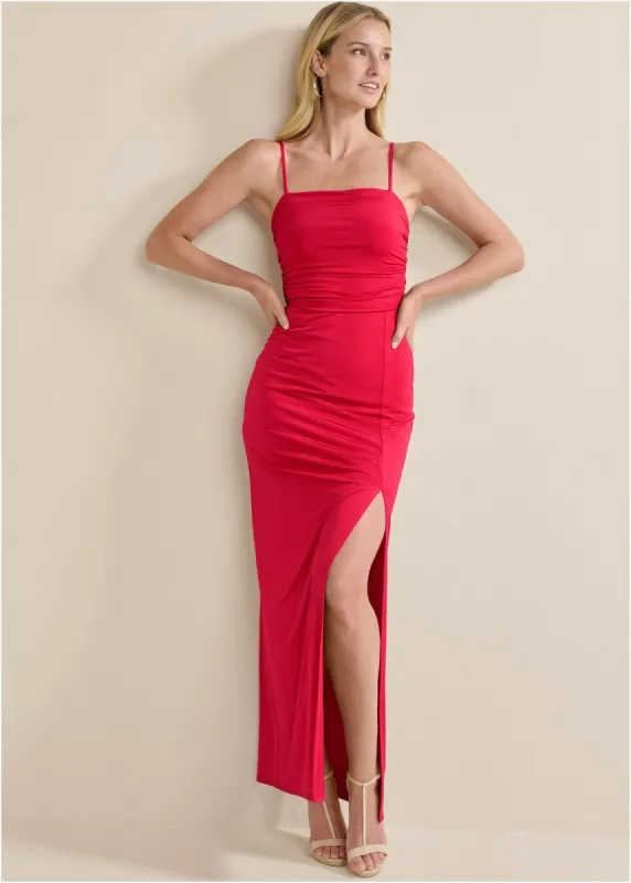 Shape Embrace High-Slit Dress - Red sold by VENUS