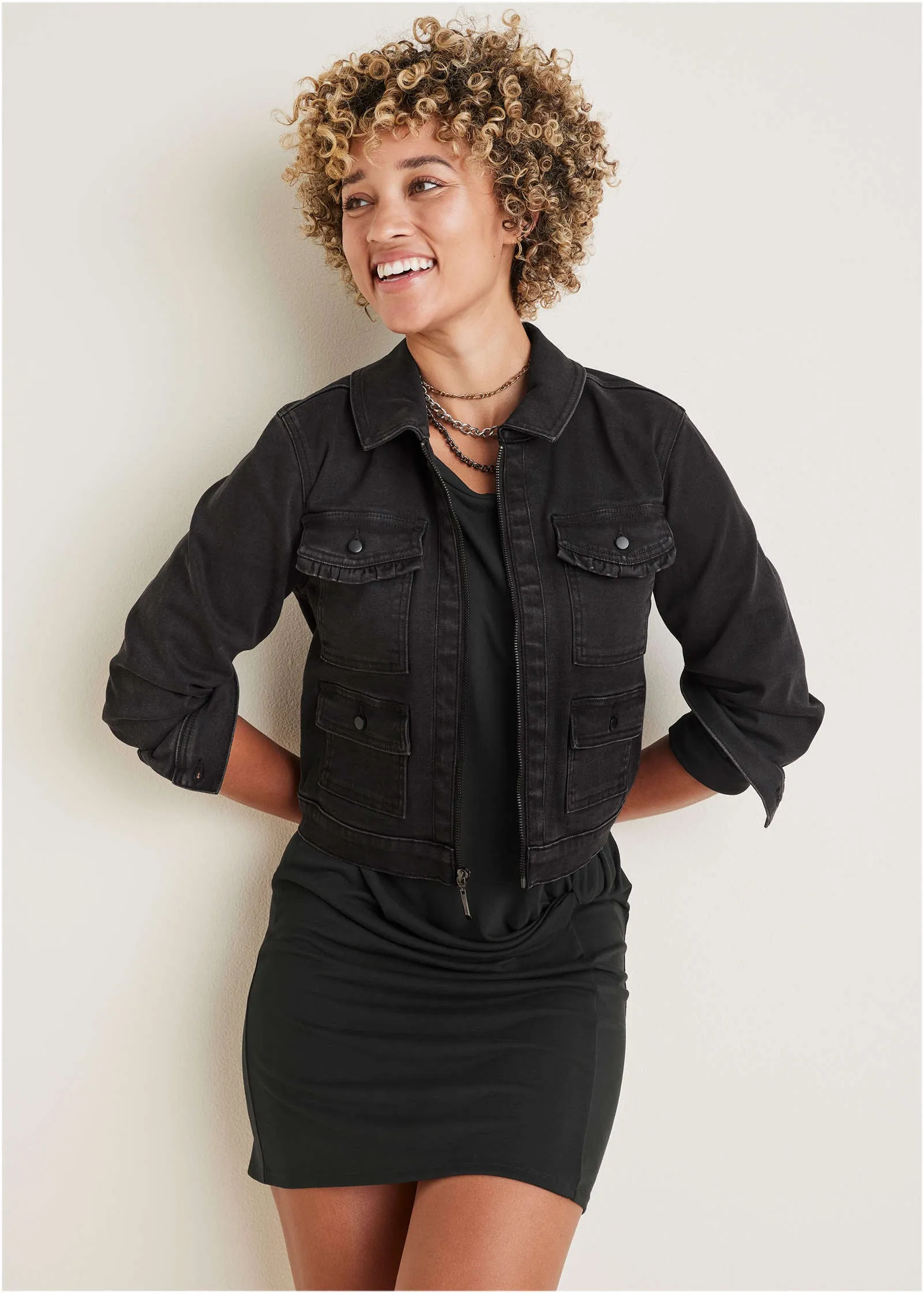 Denim Cargo Jacket - Black Wash sold by VENUS product image thumbnail 5