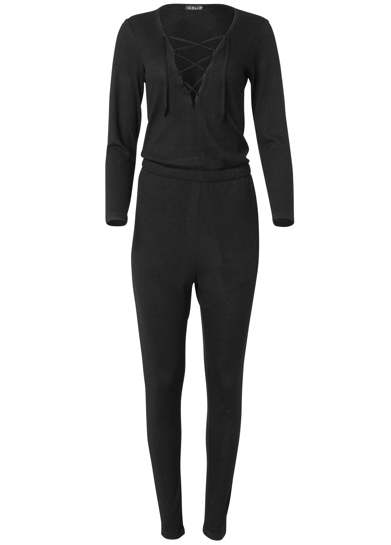 Cozy Hacci Lace-Up Jumpsuit - Black sold by VENUS product image thumbnail 5