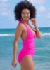 Jeweled Halter One-Piece - Electric Pink sold by VENUS