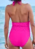 Jeweled Halter One-Piece - Electric Pink sold by VENUS