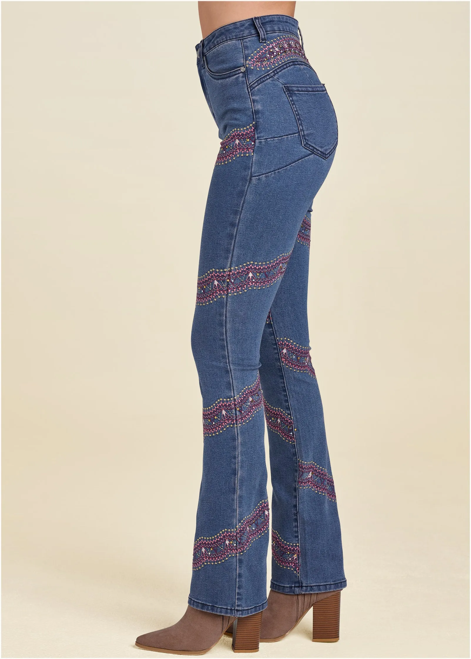 Embellished Bootcut Jeans - Medium Wash sold by VENUS product image thumbnail 3