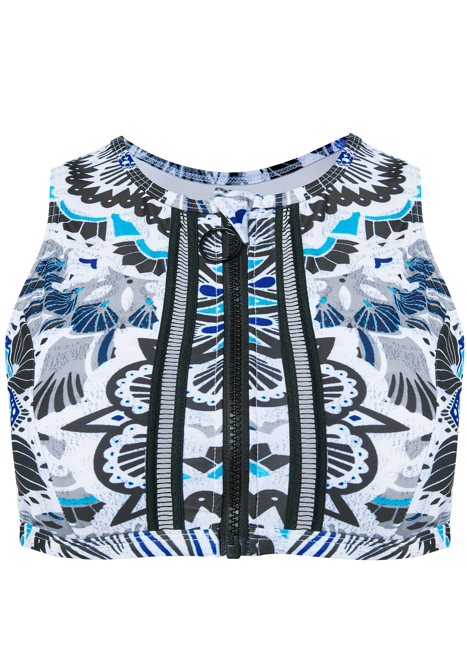 Lorelai High-Neck Zip Top - Calypso Bloom sold by VENUS product image thumbnail 5