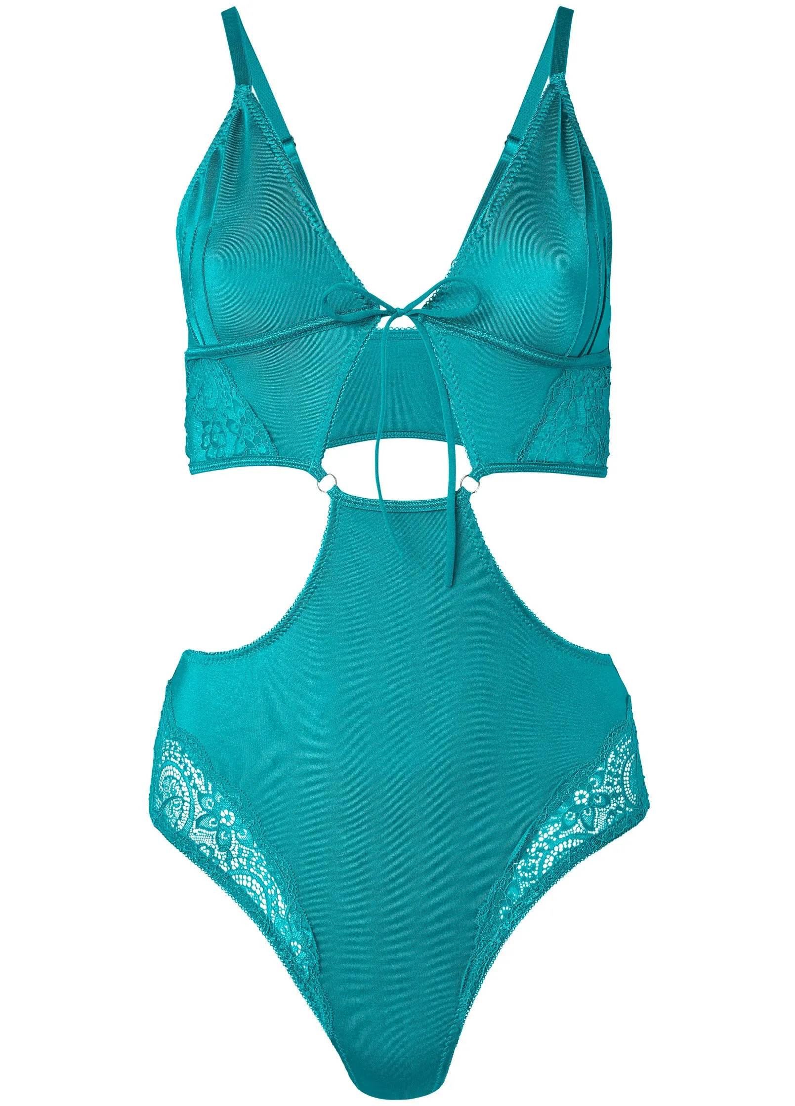 Satin Teddy With Cutouts - Turquoise sold by VENUS product image thumbnail 5