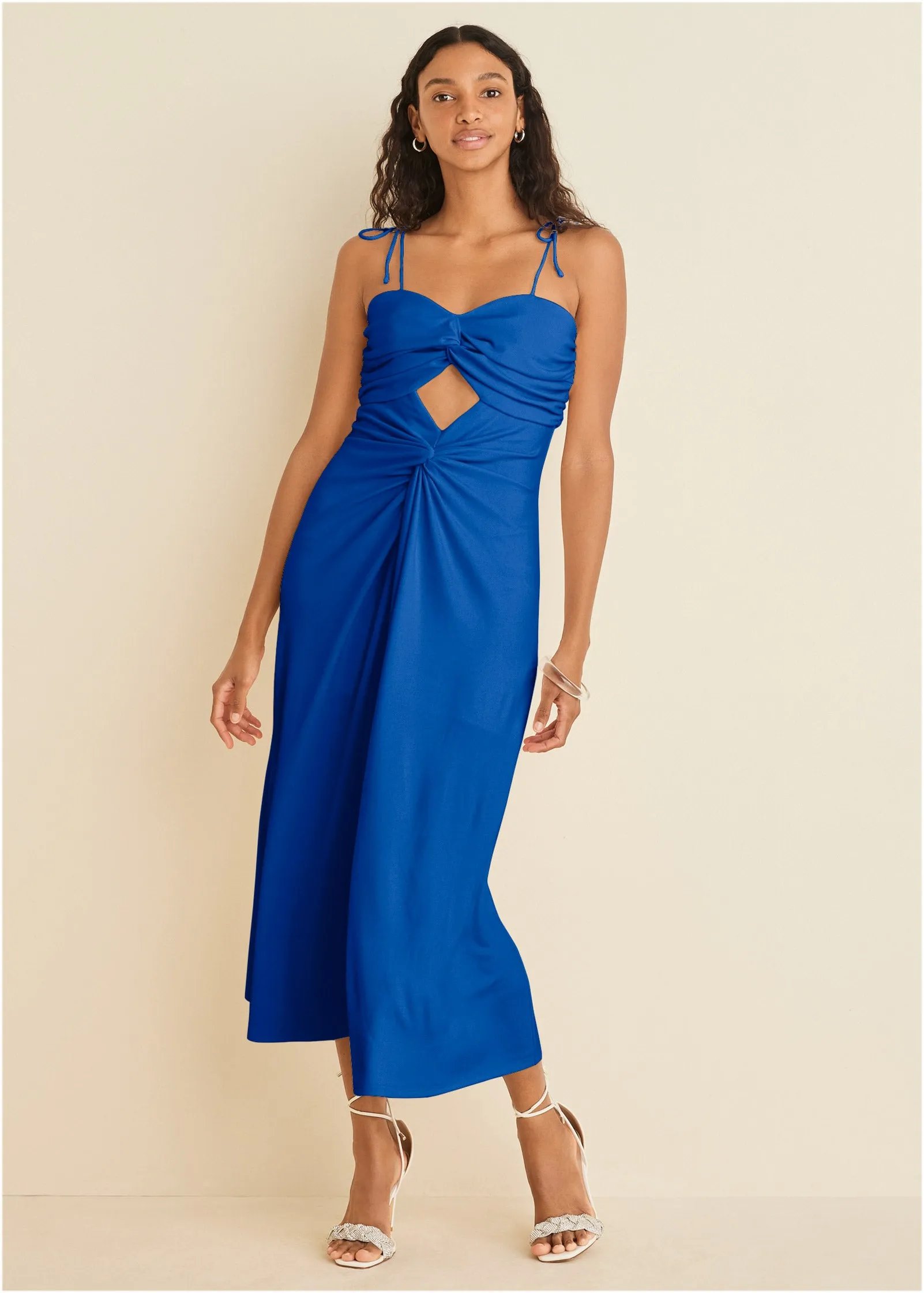 Ruched Cutout Maxi Dress - Blue sold by VENUS