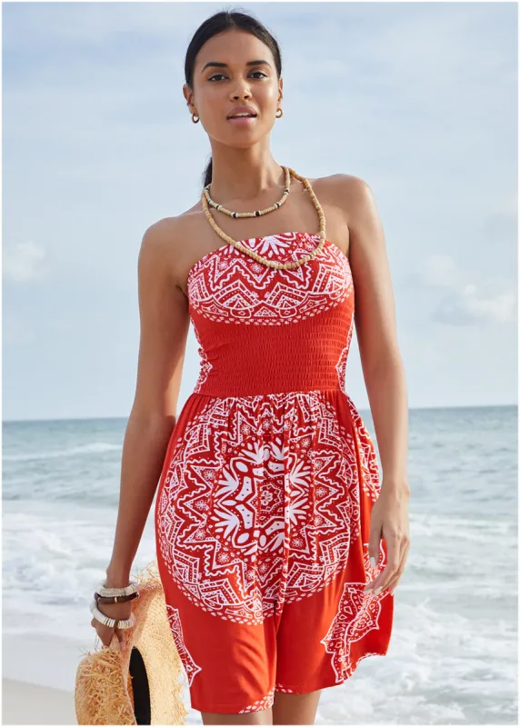 Convertible Coverup Dress - Ornate Medallion Clay sold by VENUS