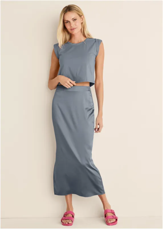 Cap Sleeve Tee - Seafog sold by VENUS