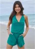 Cowl Neck Cover-Up Romper - Teal sold by VENUS